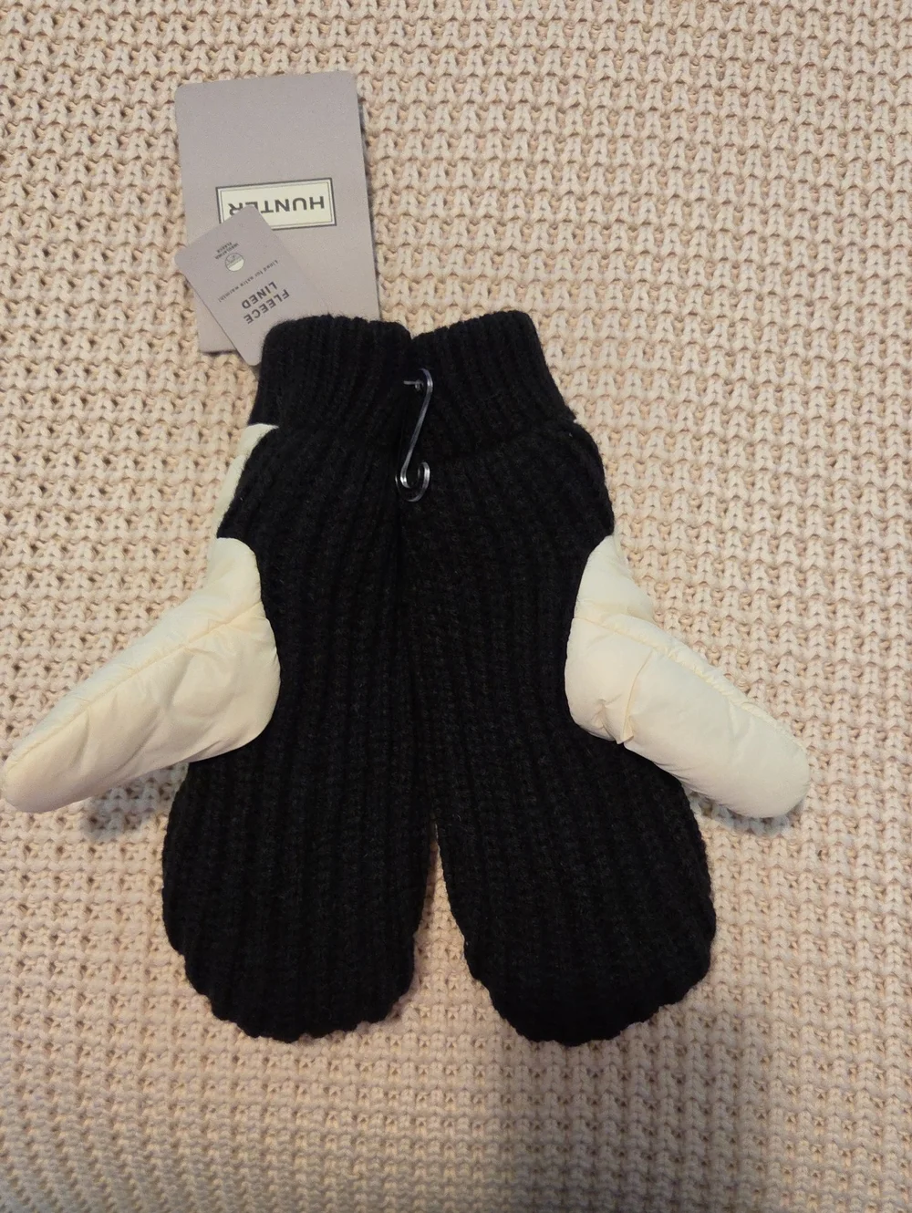 Hunter Women's Intrepid Fleece Mittens In White Willow Size S/M